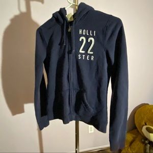 Cozy Navy Blue Hollister Zip Jacket